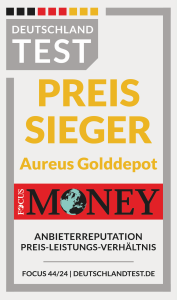 Deutschland Test Preissieger Aureus Golddepot: Anbieterreputation Preis-Leistungs-Verhältnis (FOCUS MONEY, FOCUS 44/24)